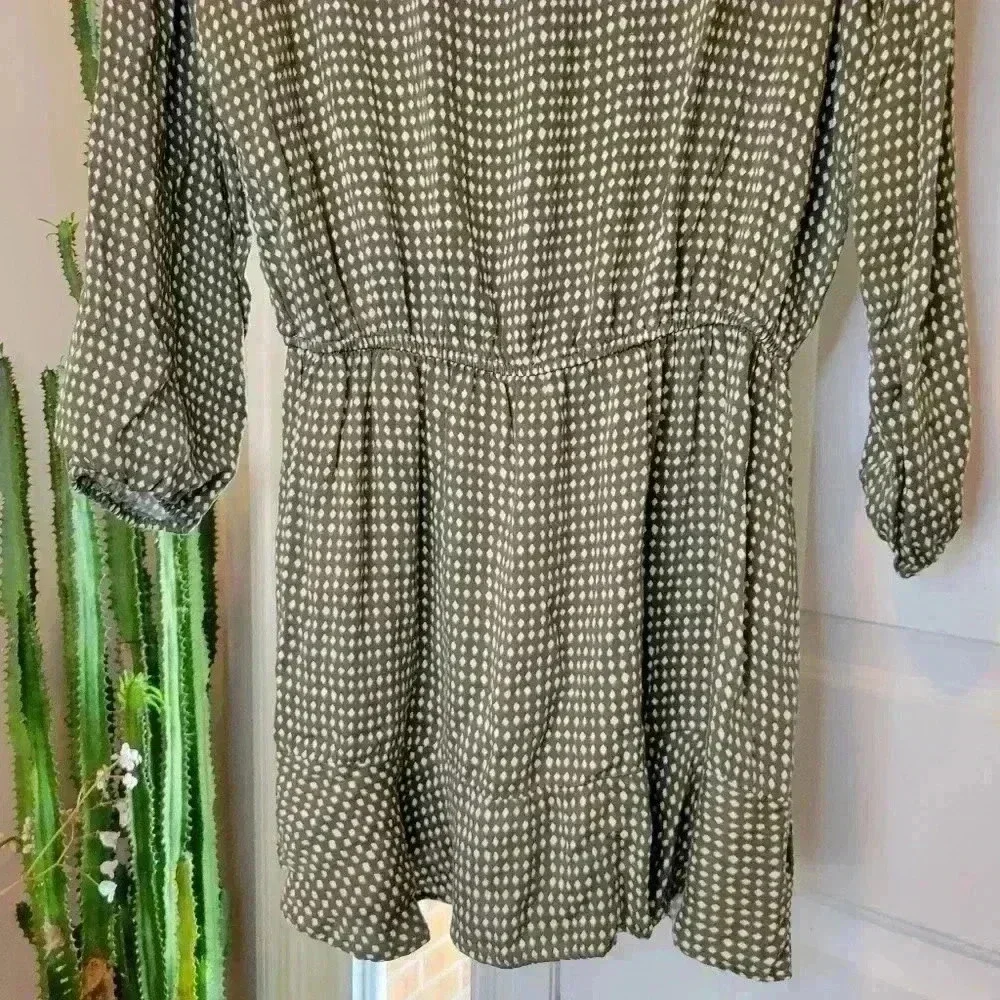 Mud Pie Olive Green Long Sleeve Dress - Picture 4 of 9